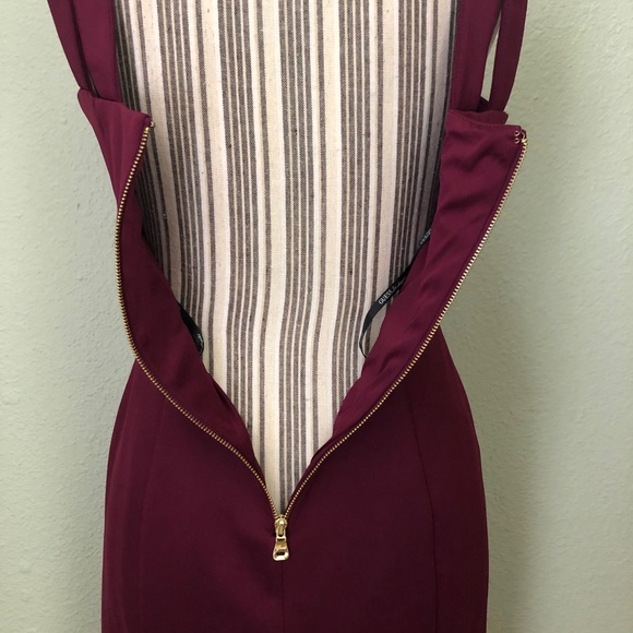 Guess Strappy Sweetheart Mini Dress Berry 6 - Picture 4 of 7